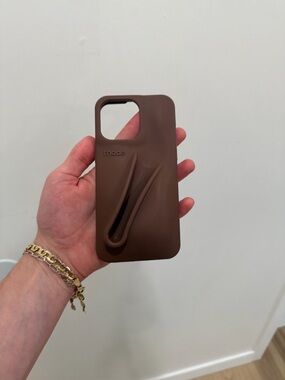 RHODE Chocolate Brown Silicone iPhone Case with Built-In Grip